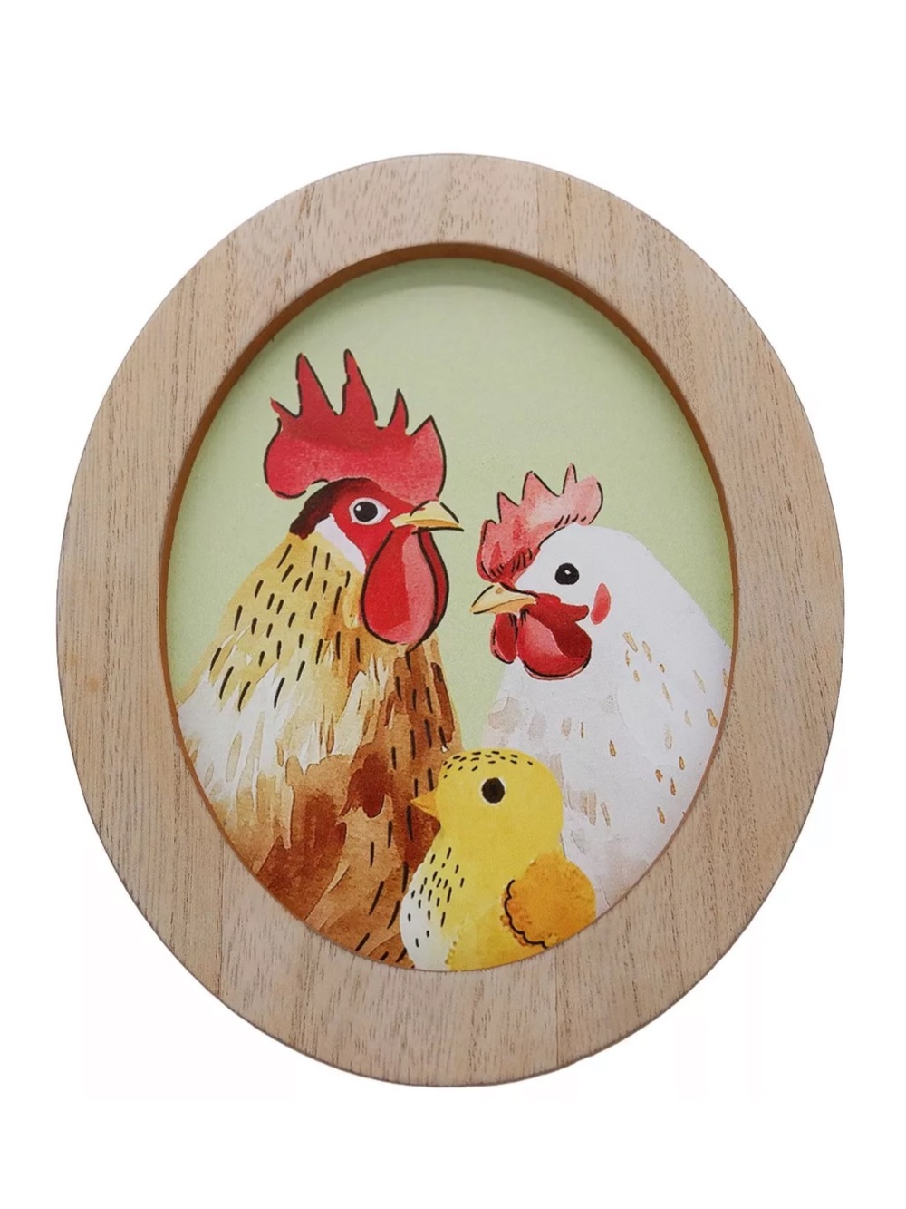 Farmhouse Chicken Family Wood Framed Sign Rustic Cottagecore Decor 7”